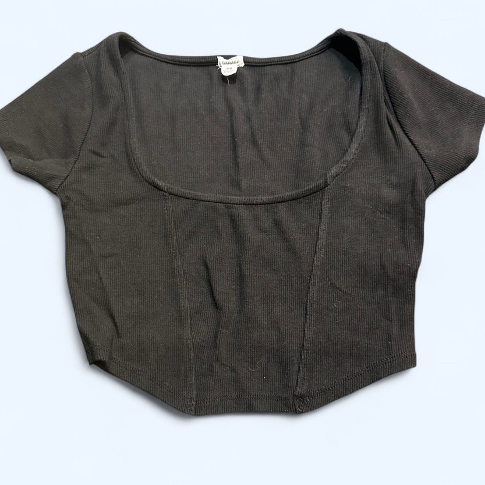 Garage square neck black corset crop top. Size P/S.